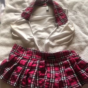 Hustler Pink and White School Girl Uniform
